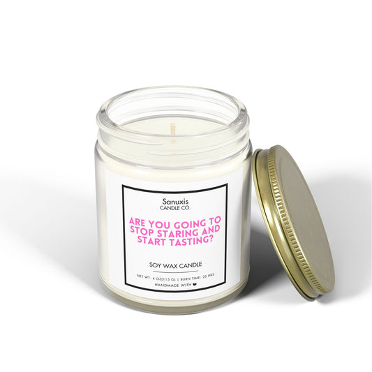 Bold & Funny Candle for Couples – Stop Staring, Start Tasting!